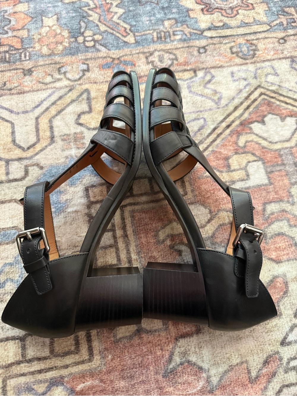Church’s Women’s Black Kelsey 50 Leather Heeled Sandals EU 42 US 10.5–11 - Picture 8 of 11